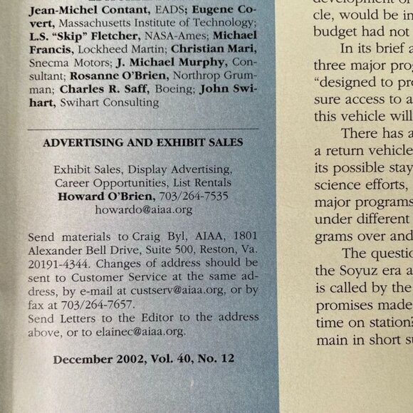 Aerospace America Magazine u December 2002 Vol 40 No 12 Year in Review - Picture 4 of 4